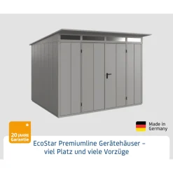 EcoStar Gerätehaus Elegant-PTyp 3RAL9007 2 flg