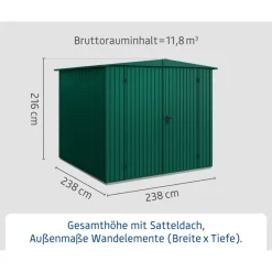 EcoStar Gerätehaus Trend-STyp 2RAL6005 2 flg