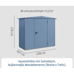 Gerätehaus Trend-STyp 1RAL5014 1 flg*EcoStar Hot