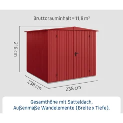 Gerätehaus Trend-STyp 2RAL3004 2 flg*EcoStar New