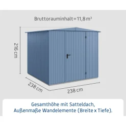 Gerätehaus Trend-STyp 2RAL5014 1 flg*EcoStar Sale