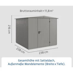 EcoStar Gerätehaus Trend-STyp 2RAL9007 1 flg