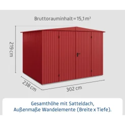 Gerätehaus Trend-STyp 3RAL3004 2 flg^EcoStar Discount