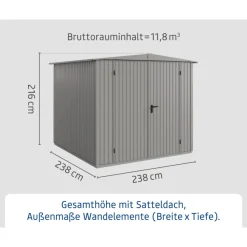 Gerätehaus Trend-STyp 2RAL9007 2 flg^EcoStar Sale