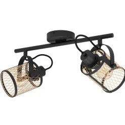 Eglo LED Spot Dellow 2-flammig schwarz/messing