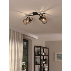 Eglo LED Spot Dellow 2-flammig schwarz/messing