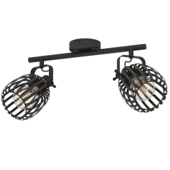 Eglo LED Spot Girona 2-flammig schwarz/messing