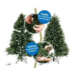 Künstlicher Weihnachtsbaum Vermont Fichte inkl. LEDs 129x180cm Grün*Evergreen New