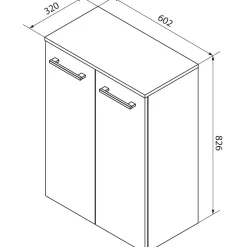 Fackelmann Doppel-Midischrank B.Style 602 x 826 x 320 mm Weiß