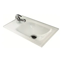 Gäste-WC Glasbecken SBC 450 x 97 x 250 mm Weiß links wie rechts verwendbar^Fackelmann Sale