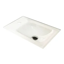 Gäste-WC Glasbecken SBC 450 x 97 x 250 mm Weiß links wie rechts verwendbar^Fackelmann Sale