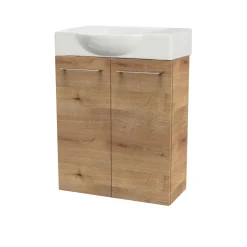 Fackelmann Gäste-WC Keramikbecken SBC 545 x 145 x 317 mm Weiß Hahnloch links