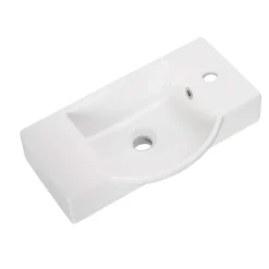 Gäste-WC Keramikbecken SBC 545 x 145 x 317 mm Weiß Hahnloch rechts*Fackelmann Outlet