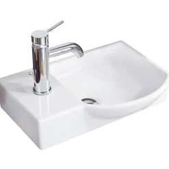 Fackelmann Gäste-WC Keramikbecken SBC 455 x 145 x 320 mm Weiß Hahnloch links
