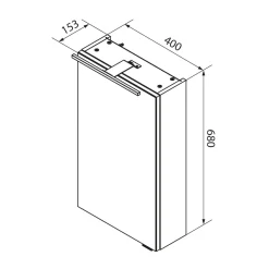 Gäste-WC Spiegelschrank links SBC 400 x 680 x 153 mm NatureOak*Fackelmann Best