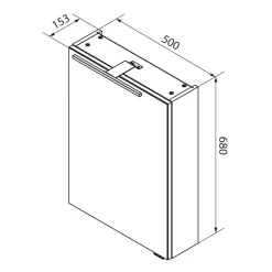 Gäste-WC Spiegelschrank links SBC 500 x 680 x 153 mm Sandeiche^Fackelmann Hot