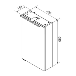 Fackelmann Gäste-WC Spiegelschrank rechts SBC 400 x 680 x 153 mm NatureOak