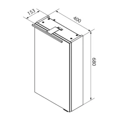 Gäste-WC Spiegelschrank links SBC 400 x 680 x 153 mm Weiß*Fackelmann