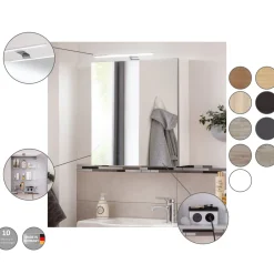 Fackelmann Gäste-WC Spiegelschrank rechts SBC 500 x 680 x 153 mm DarkOak