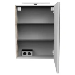 Fackelmann Gäste-WC Spiegelschrank rechts SBC 500 x 680 x 153 mm GrauEiche