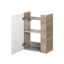 Fackelmann Gäste-WC Waschtischunterschrank links SBC 440 x 600 x 243 mm Steinesche/Weiß