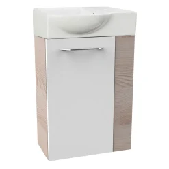 Gäste-WC Waschtischunterschrank links SBC 440 x 600 x 243 mm Alaska-Esche/Weiß^Fackelmann Best