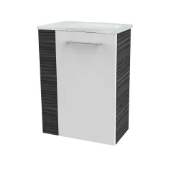 Fackelmann Gäste-WC Waschtischunterschrank rechts SBC 440 x 600 x 243 mm DarkOak/Weiß
