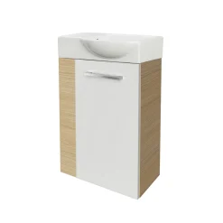 Fackelmann Gäste-WC Waschtischunterschrank rechts SBC 440 x 600 x 243 mm Sandeiche/Weiß