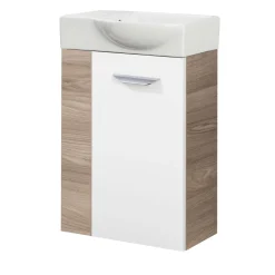 Fackelmann Gäste-WC Waschtischunterschrank rechts SBC 440 x 600 x 243 mm Steinesche/Weiß