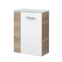 Fackelmann Gäste-WC Waschtischunterschrank rechts SBC 440 x 600 x 243 mm Steinesche/Weiß