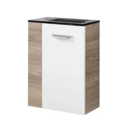 Fackelmann Gäste-WC Waschtischunterschrank rechts SBC 440 x 600 x 243 mm Steinesche/Weiß