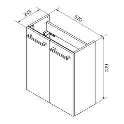 Fackelmann Gäste-WC Waschtischunterschrank SBC 520 x 600 x 243 mm NatureOak