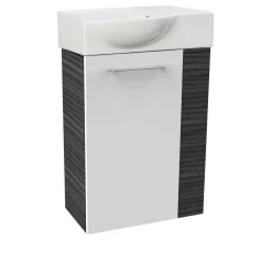 Gäste-WC Waschtischunterschrank links SBC 440 x 600 x 243 mm DarkOak/Weiß^Fackelmann Outlet