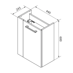 Gäste-WC Waschtischunterschrank rechts SBC 440 x 600 x 243 mm Sandeiche^Fackelmann Best