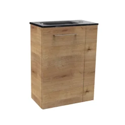 Fackelmann Gäste-WC Waschtischunterschrank links SBC 440 x 600 x 243 mm AstEiche