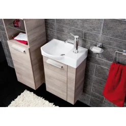Gäste-WC Waschtischunterschrank links SBC 440 x 600 x 243 mm Graueiche^Fackelmann Best