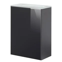 Gäste-WC Waschtischunterschrank links SBC 440 x 600 x 243 mm anthrazit/lackiertes Glas Anthrazit*Fackelmann Hot