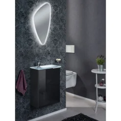 Gäste-WC Waschtischunterschrank links SBC 440 x 600 x 243 mm anthrazit/lackiertes Glas Anthrazit*Fackelmann Hot