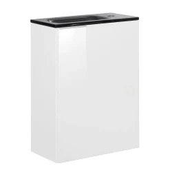 Fackelmann Gäste-WC Waschtischunterschrank rechts SBC 440 x 600 x 243 mm weiß/lackiertes Glas Weiß