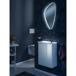 Fackelmann Gäste-WC Waschtischunterschrank rechts SBC 440 x 600 x 243 mm weiß/lackiertes Glas Weiß