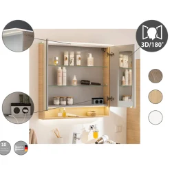 Fackelmann Spiegelschrank B.Style 600 x 812 x 153 mm Sandeiche LED