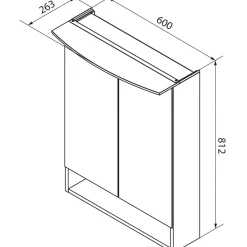 Fackelmann Spiegelschrank B.Style 600 x 812 x 153 mm Sandeiche LED