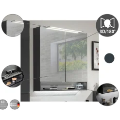 Spiegelschrank LUNA 800 x 793 x 153 mm anthrazit*Fackelmann Clearance