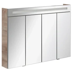 Fackelmann Falttür Spiegelschrank Twindy LED-Beleuchtung