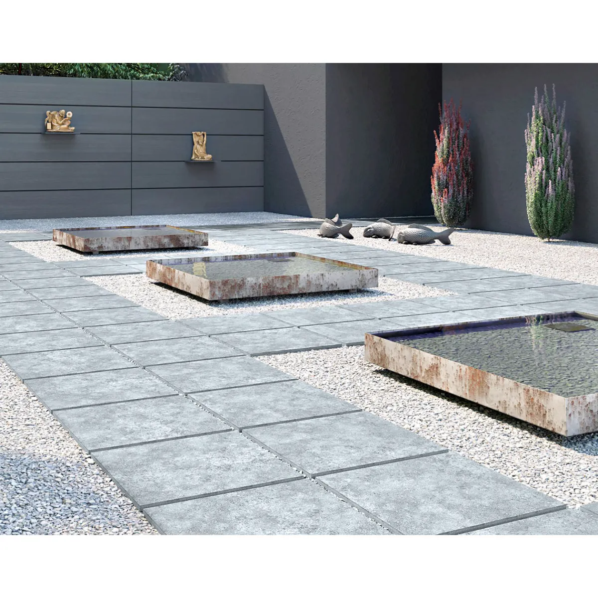 Feinsteinzeug-Platte „No. 1 Tile Benet“ grau 60x60x2cm* Clearance