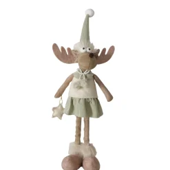 Figur Bruny sortiert Elch 17 x 12 x 45 cm cremeweiß braun hellgrün Textil