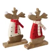 Figur Irschel sortiert Hirsch 15 x 4,5 x 25 cm cremeweiß rot Textil Holz