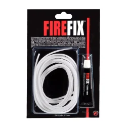 FIREFIX Abdichtungsflachband für Kaminscheibe 3 m inkl Kleber 17 ml