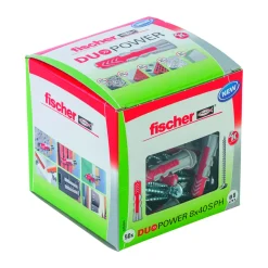 Dübel DuoPower 8 x 40 mm mit Panhead-Schraube 50 Stück^Fischer New