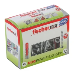 Dübel DuoPower 6 x 30 mm mit Panhead-Schraube 50 Stück^Fischer Online